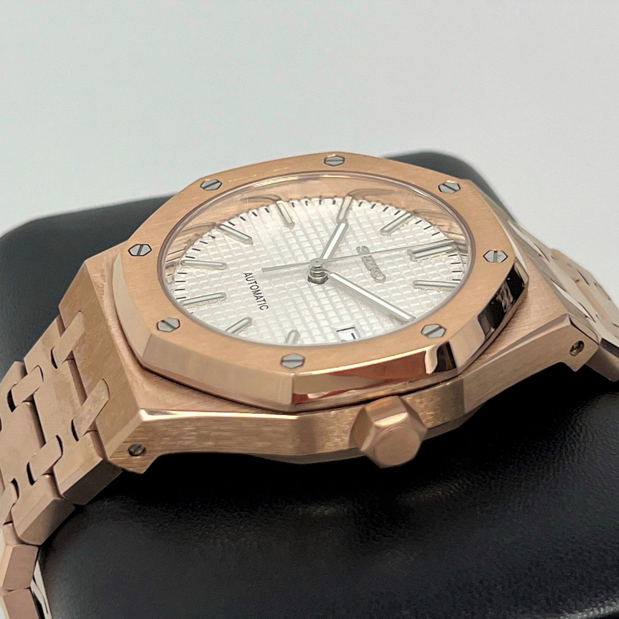 Seikoak Rose Gold Luxury Dress Watch | White Dial | Mod | Watch Mod | Custom Watch | NH35 Automatic Movement | 42mm | Steel Sport