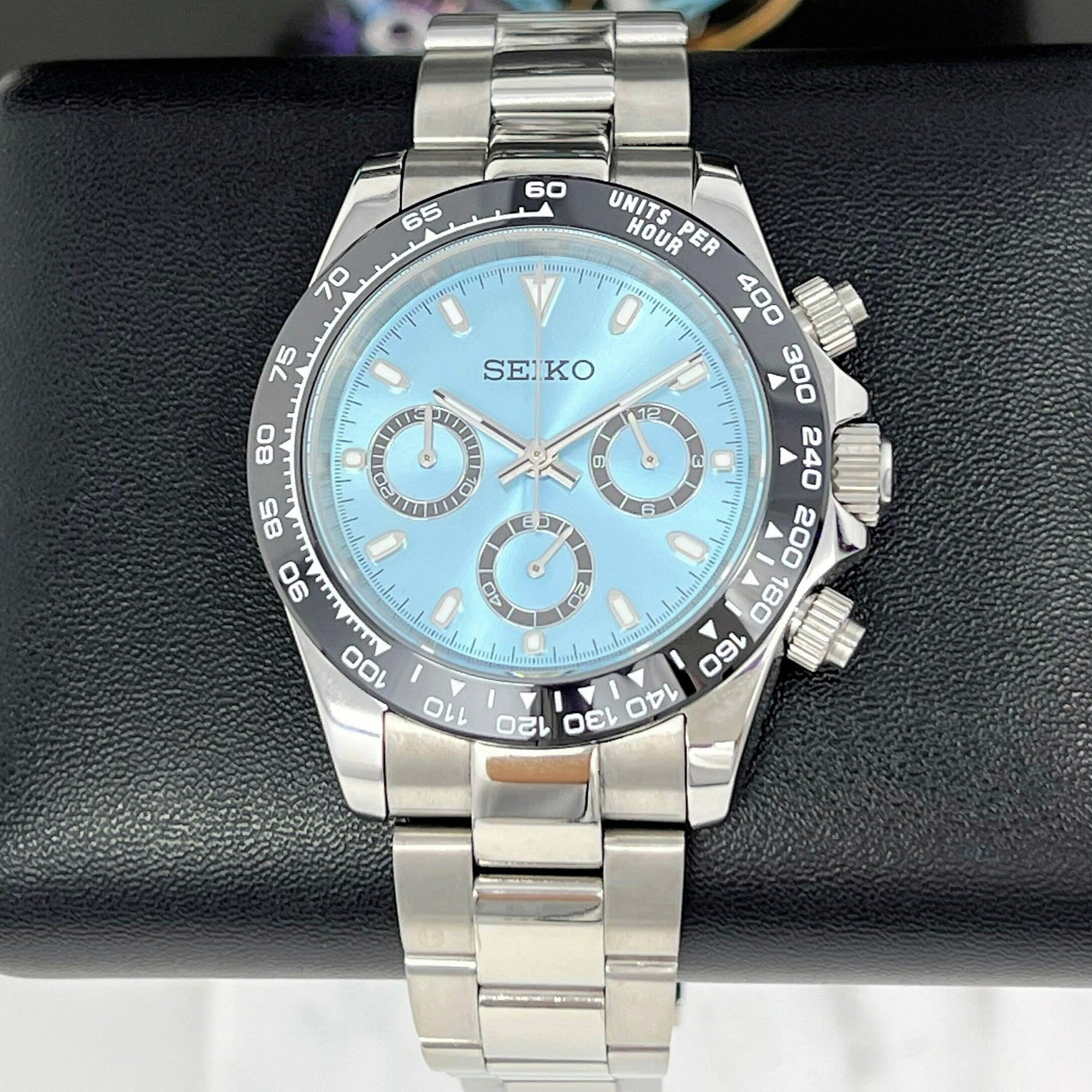 Custom Daytona 40mm - Rare Sky Blue | Stainless Steel | Mecaquartz Watch | Quartz Watch | Seikotona | Seikitona | Seiktona | John Mayer