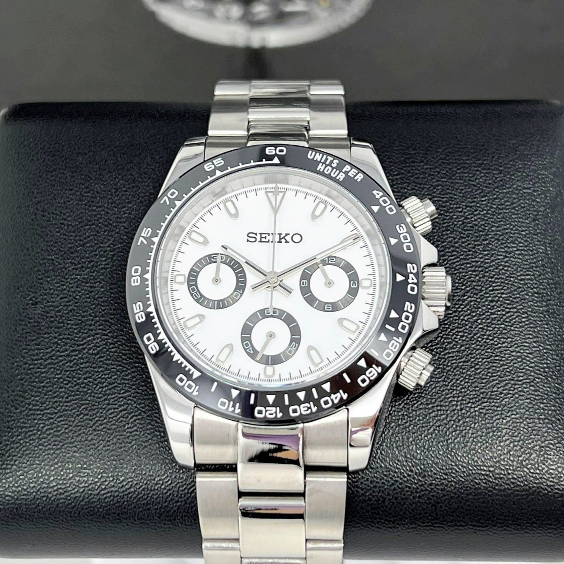 Daytona Minimalist Panda Dial | 40mm | Stainless Steel | Seiktona Seikotona | Chronograph | Chrono | Stopwatch | Steel Sport Watch | VK63 Quartz