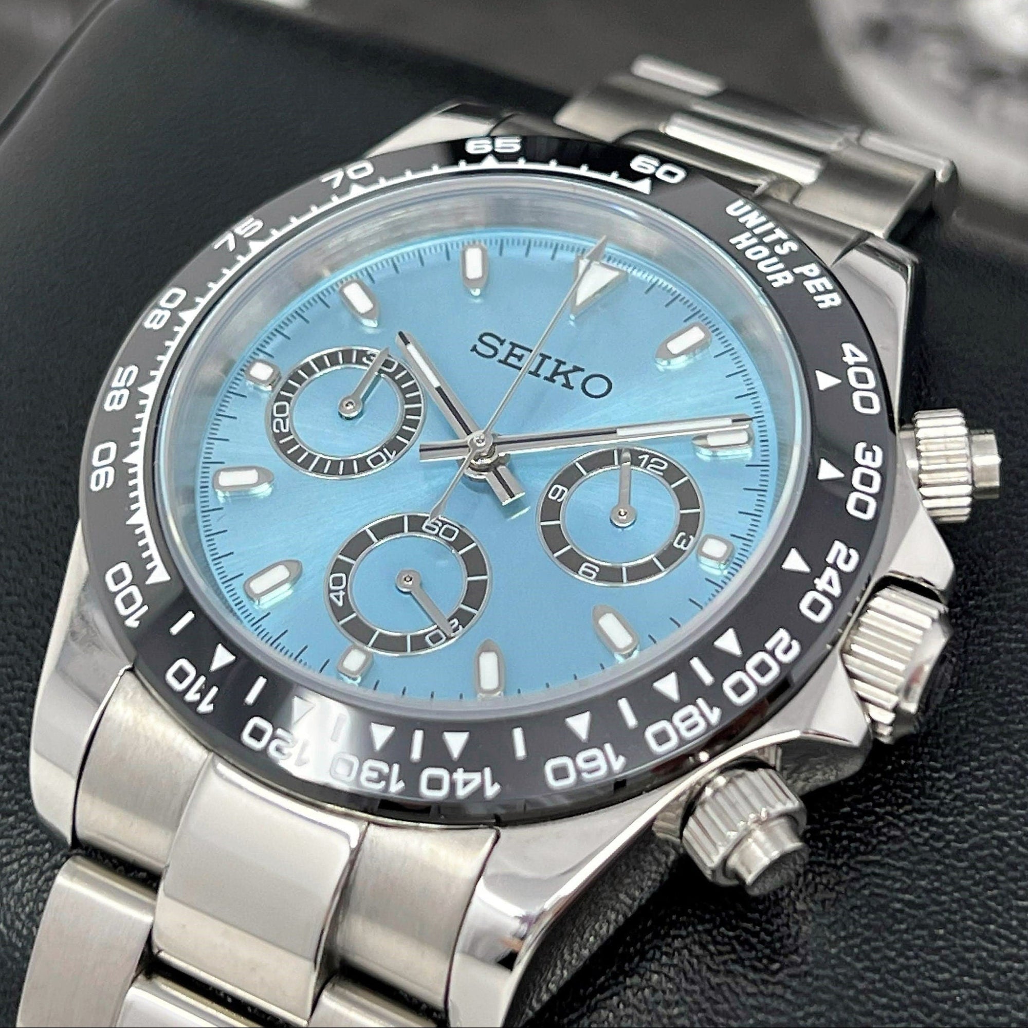 Custom Daytona 40mm - Rare Sky Blue | Stainless Steel | Mecaquartz Watch | Quartz Watch | Seikotona | Seikitona | Seiktona | John Mayer