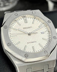 Seikoak - Luxury White on Stainless Steel - Beautiful Dress Watch 42mm | Royal | Oak | Waffle Dial | Premium Luxury Wristwatch | Men's Watch