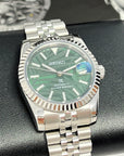 Custom Palm Green Datejust 36 / 39mm | Fluted Bezel | Stainless Steel Jub | Date | NH35 | Mod | Watch Mod | Custom Watch Mod