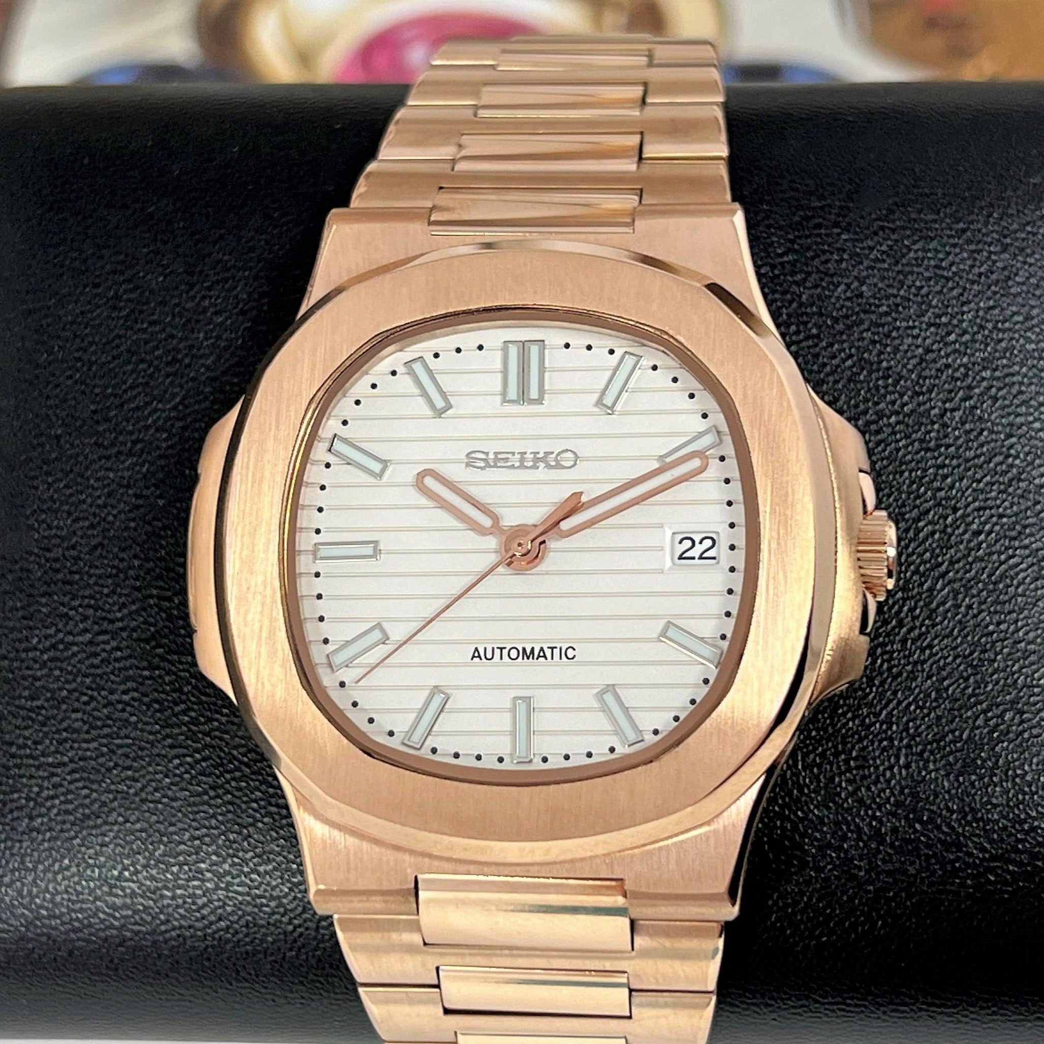 Seikonaut White on Rose Gold NH35 Automatic
