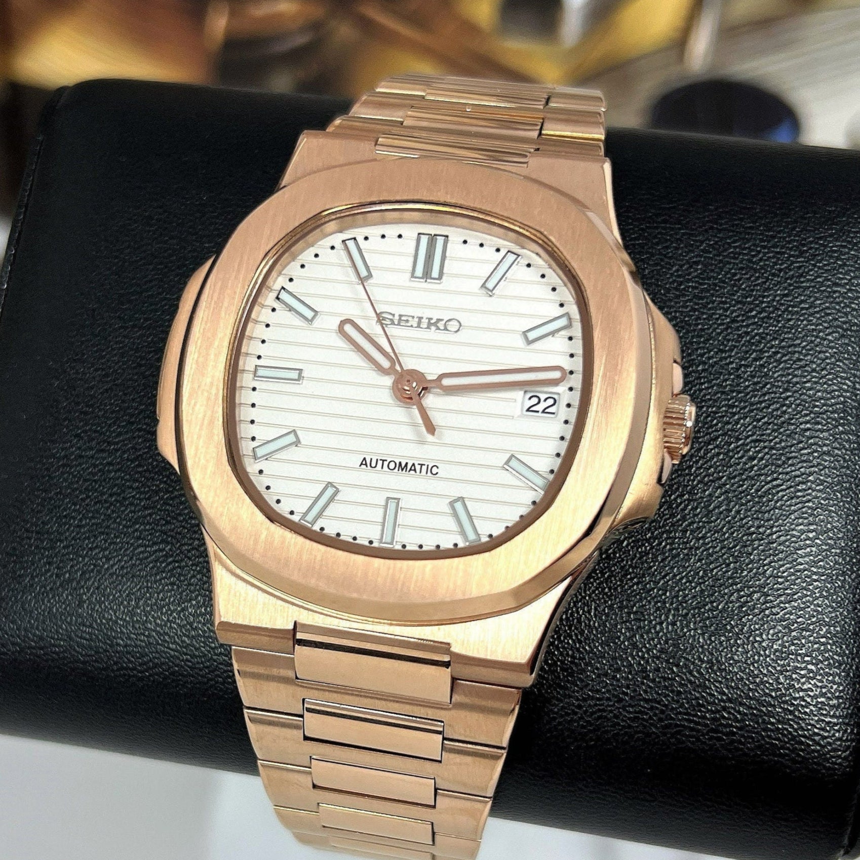 Seikonaut White on Rose Gold NH35 Automatic