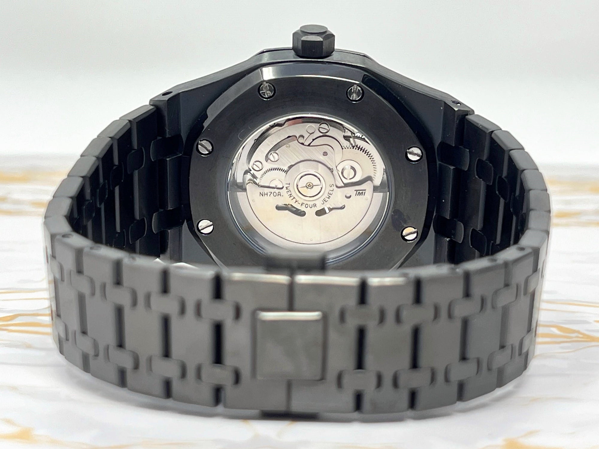 Seikoak Skeleton Watch | Blacked Out See Through Open Heart | Skeleton Watch Movement | Black Wristwatch | Mens Watch | Watch Mod | NH70