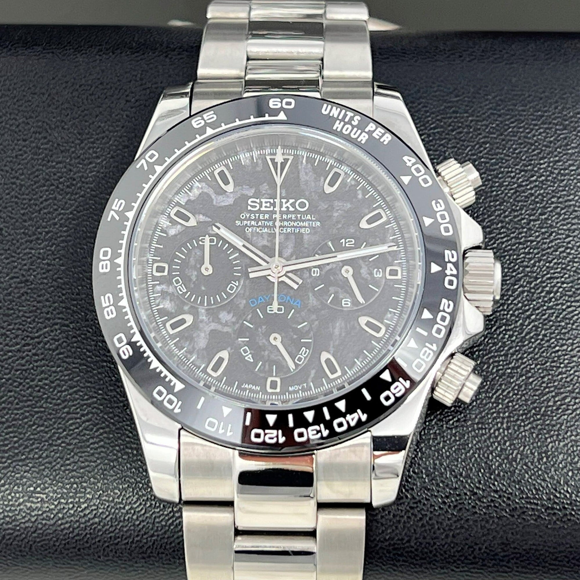 Daytona 40mm | Black Tiger Unique Pattern | Seiktona | Seikotona | Chronograph | Chrono | Quartz VK63 | Sport Cosmograph
