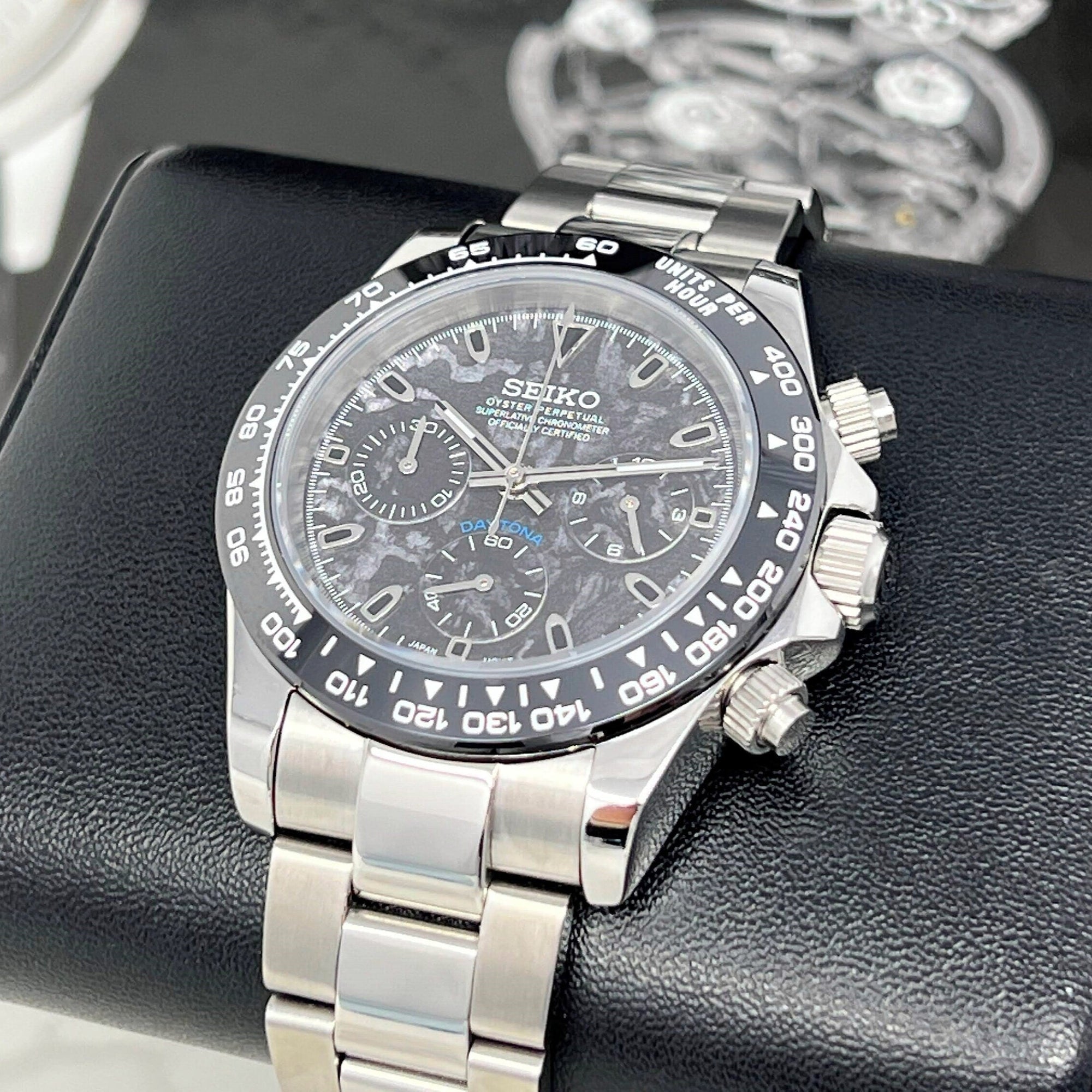 Daytona 40mm | Black Tiger Unique Pattern | Seiktona | Seikotona | Chronograph | Chrono | Quartz VK63 | Sport Cosmograph