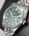 Custom Palm Green Datejust 36 / 39mm | Fluted Bezel | Stainless Steel Jub | Date | NH35 | Mod | Watch Mod | Custom Watch Mod