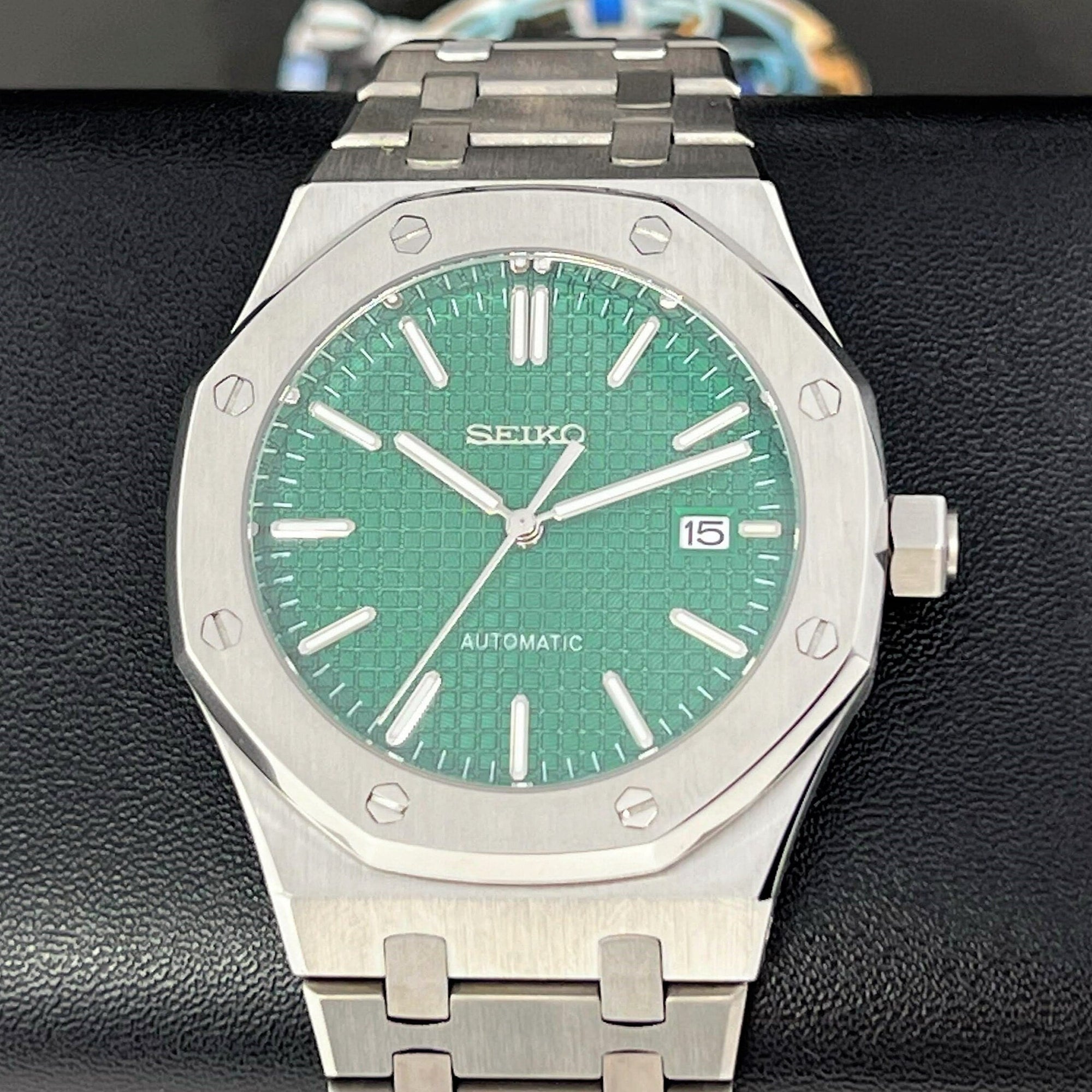 Seikoak Luxury Green - Mod | Watch Mod | Men's Watch | Wristwatch | Men's Watch | Large Watch | Seikoak | Custom Watch | Dress Watch