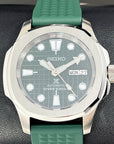 Seikonaut Green Modern Diver - Mod | Turtle Dial | NH36 Day Date Automatic | Rubber Dive Watch | Sport Watch | Men's Watch