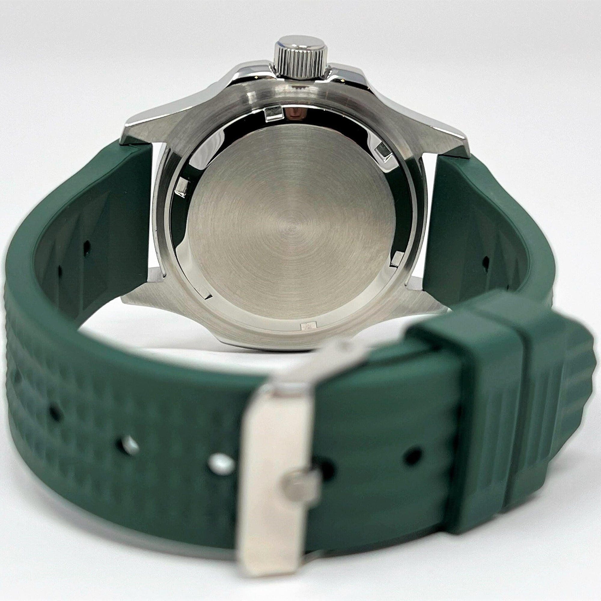 Seikonaut Green Modern Diver - Mod | Turtle Dial | NH36 Day Date Automatic | Rubber Dive Watch | Sport Watch | Men's Watch