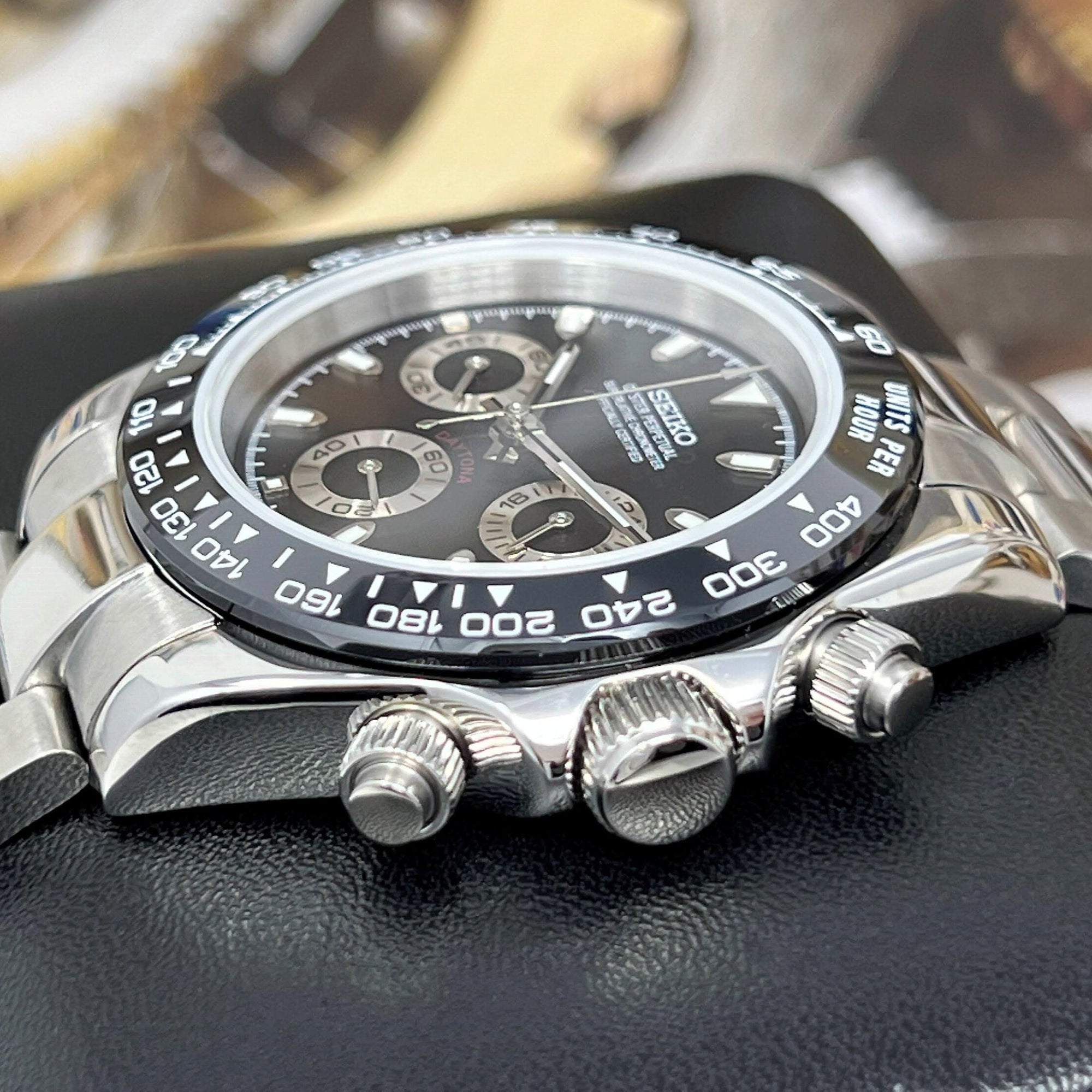 Custom Daytona - Luxury Black Chronograph | Chrono | Wristwatch | Mens Watch | Sport Watch | VK63 | Quartz Watch | Cosmograph Automatic