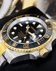 Custom Black and Gold Sub Mod | Two Tone | Sapphire Crystal | Steelsport Watch Mod | Ceramic Bezel | Custom | Yellow Gold Sub | Bluesy