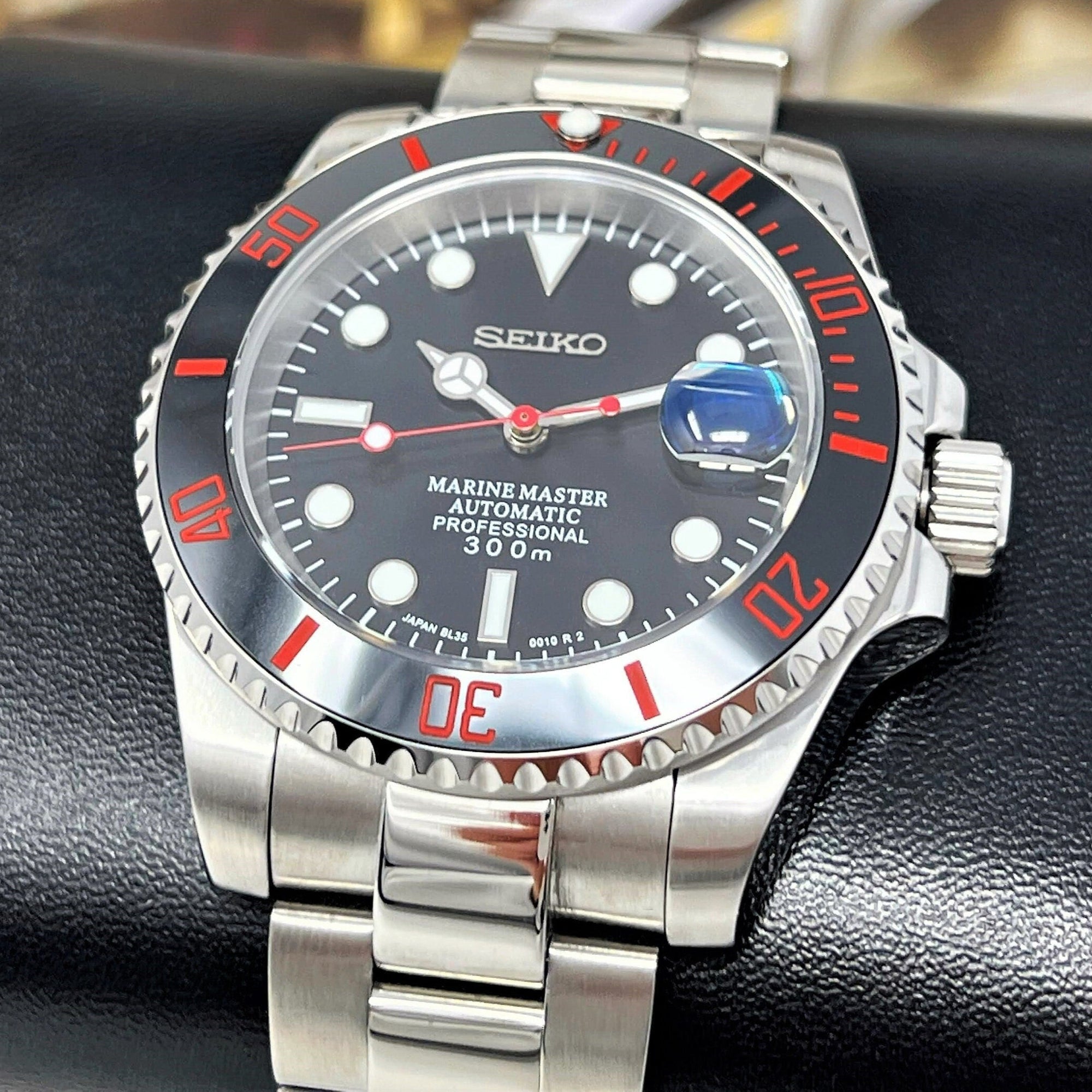 Custom Coke Zero Sub | Black Red Mod | Watch Mod | Custom Build Watch | Stainless Steel | Sub | Steel Sport | Watch Watches | 5 Mod