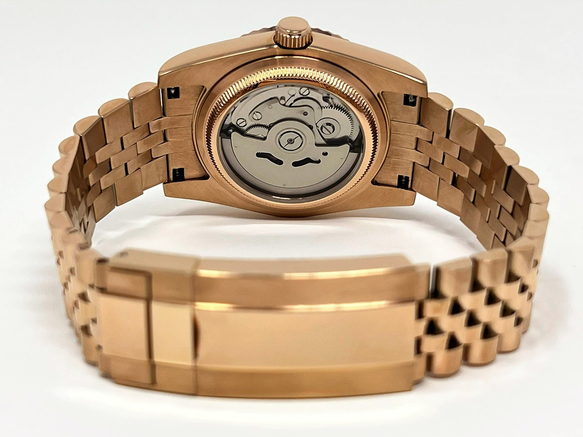 Custom Palm Green Rose Gold DJ | 36mm or 39mm | Fluted Bezel | Jub | Date | NH35 | Mod | Watch Mod | Custom Watch | Bronze Watch