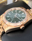 Custom Palm Green Rose Gold DJ | 36mm or 39mm | Fluted Bezel | Jub | Date | NH35 | Mod | Watch Mod | Custom Watch | Bronze Watch
