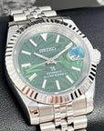 Custom Palm Green Datejust 36 / 39mm | Fluted Bezel | Stainless Steel Jub | Date | NH35 | Mod | Watch Mod | Custom Watch Mod