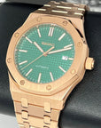 Custom Seikoak Rose Gold Luxury Watch | Green Dial | Mod | Watch Mod | Custom Watch | NH35 Automatic Movement | 42mm | Steel Sport