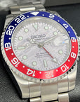 Custom Meteorite GMT Watch | 4 Hand Automatic Movement NH34 | Pepsi | 41mm | Multi Timezone | Custom Watch | Mod | Blue Red White
