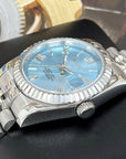 Custom Rare Ice Blue Datejust 36mm 39mm | Fluted Bezel | Jub | NH35 | Watch Mod | Buckley Dial | DJ36 | Roman Numeral | Platinum