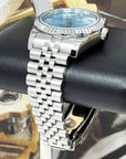 Custom Rare Ice Blue Datejust 36mm 39mm | Fluted Bezel | Jub | NH35 | Watch Mod | Buckley Dial | DJ36 | Roman Numeral | Platinum