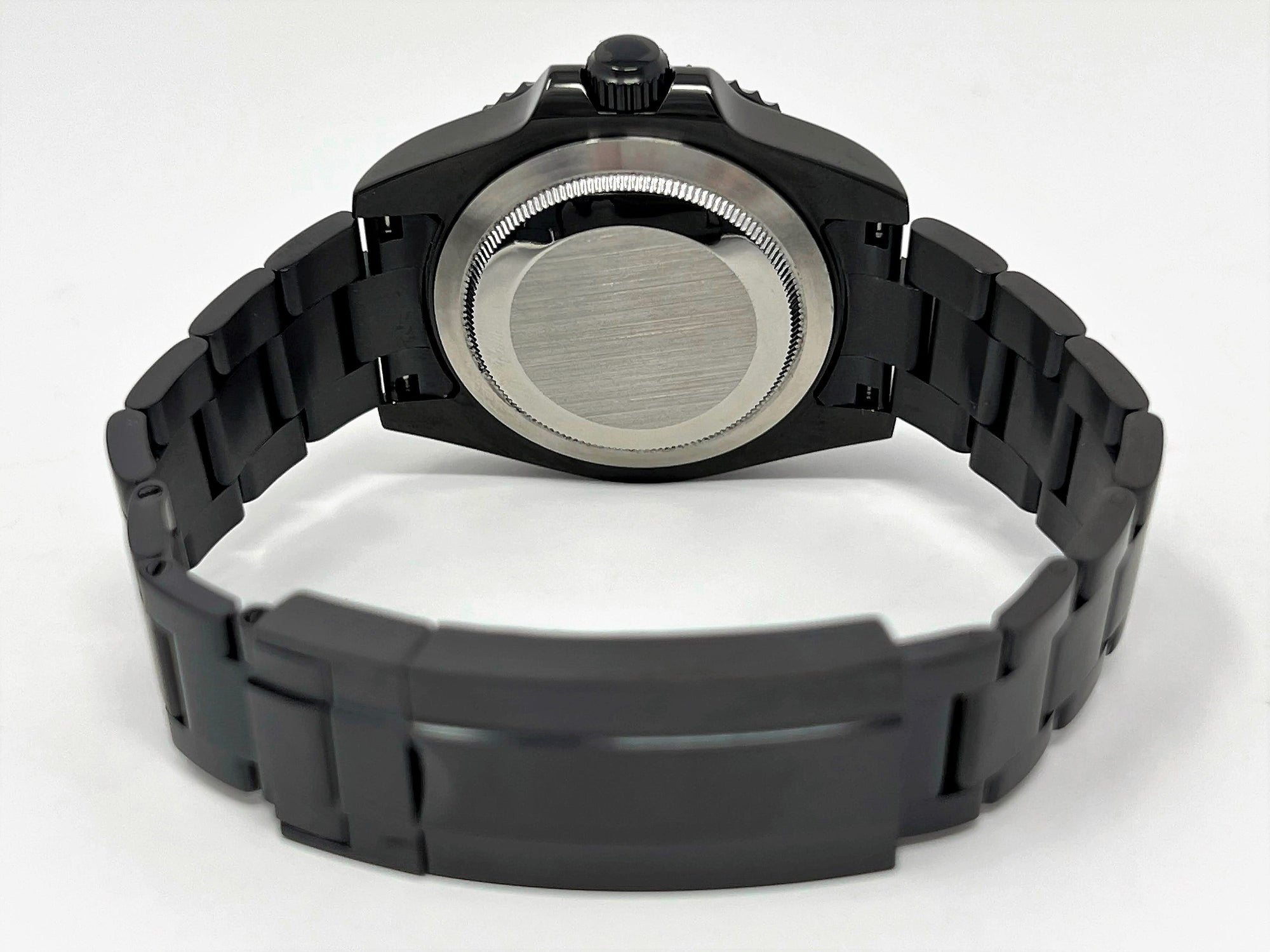 Rainbow Stealth | Black with Sapphire Crystal | Oyst Steel Bracelet | Jewel | Bust Down | Gem Frost | Bling | Color | Watch Mod