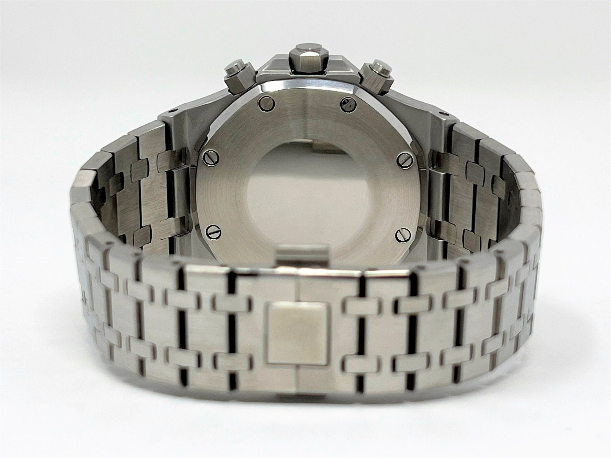 Seikoak Luxury Chronograph | White on Stainless Steel | Sport Watch 42mm | Royal | Oak | Waffle Dial | VK63 Wristwatch | Custom Men's Watch