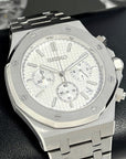 Seikoak Luxury Chronograph | White on Stainless Steel | Sport Watch 42mm | Royal | Oak | Waffle Dial | VK63 Wristwatch | Custom Men's Watch