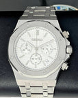 Seikoak Luxury Chronograph | White on Stainless Steel | Sport Watch 42mm | Royal | Oak | Waffle Dial | VK63 Wristwatch | Custom Men's Watch