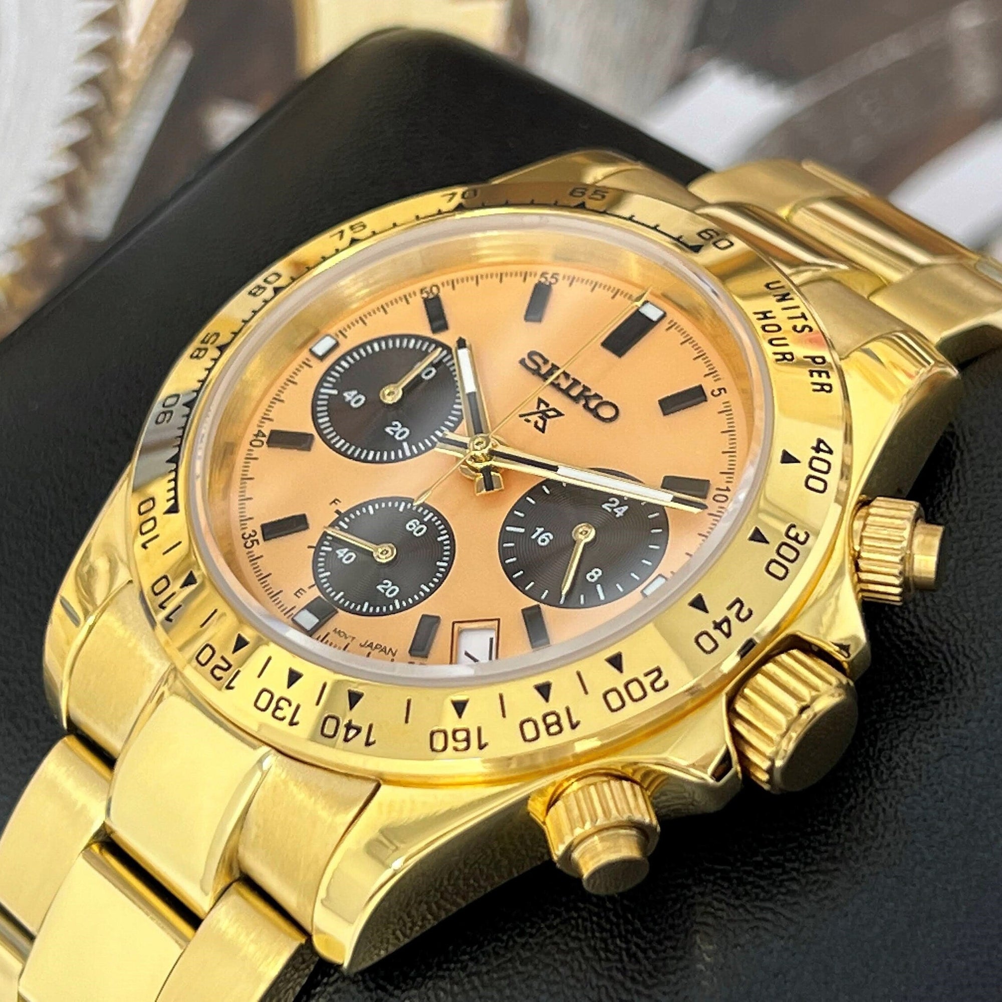 Gold Daytona - Luxury Chronograph | Chrono | Mecaquartz | Mens | Sport Watch | VK63 Quartz | Daytona | Cosmograph