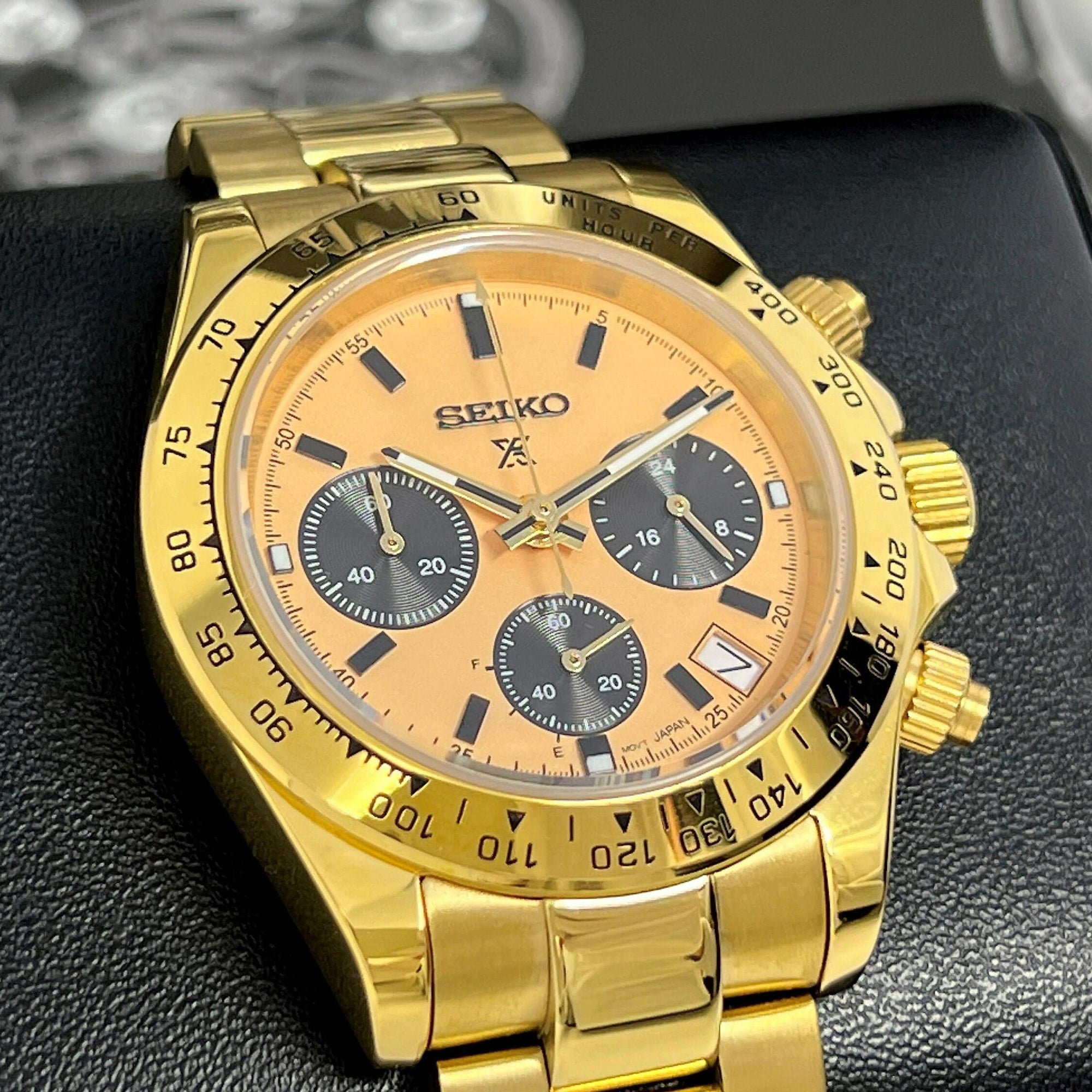 Gold Daytona - Luxury Chronograph | Chrono | Mecaquartz | Mens | Sport Watch | VK63 Quartz | Daytona | Cosmograph