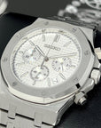 Seikoak Luxury Chronograph | White on Stainless Steel | Sport Watch 42mm | Royal | Oak | Waffle Dial | VK63 Wristwatch | Custom Men's Watch