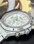 Seikoak Luxury Chronograph | White on Stainless Steel | Sport Watch 42mm | Royal | Oak | Waffle Dial | VK63 Wristwatch | Custom Men's Watch