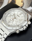 Seikoak Luxury Chronograph | White on Stainless Steel | Sport Watch 42mm | Royal | Oak | Waffle Dial | VK63 Wristwatch | Custom Men's Watch