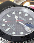 Custom Carbon Fiber Yacht with Red Second Hand | Modern Stainless Steel Sport Watch |