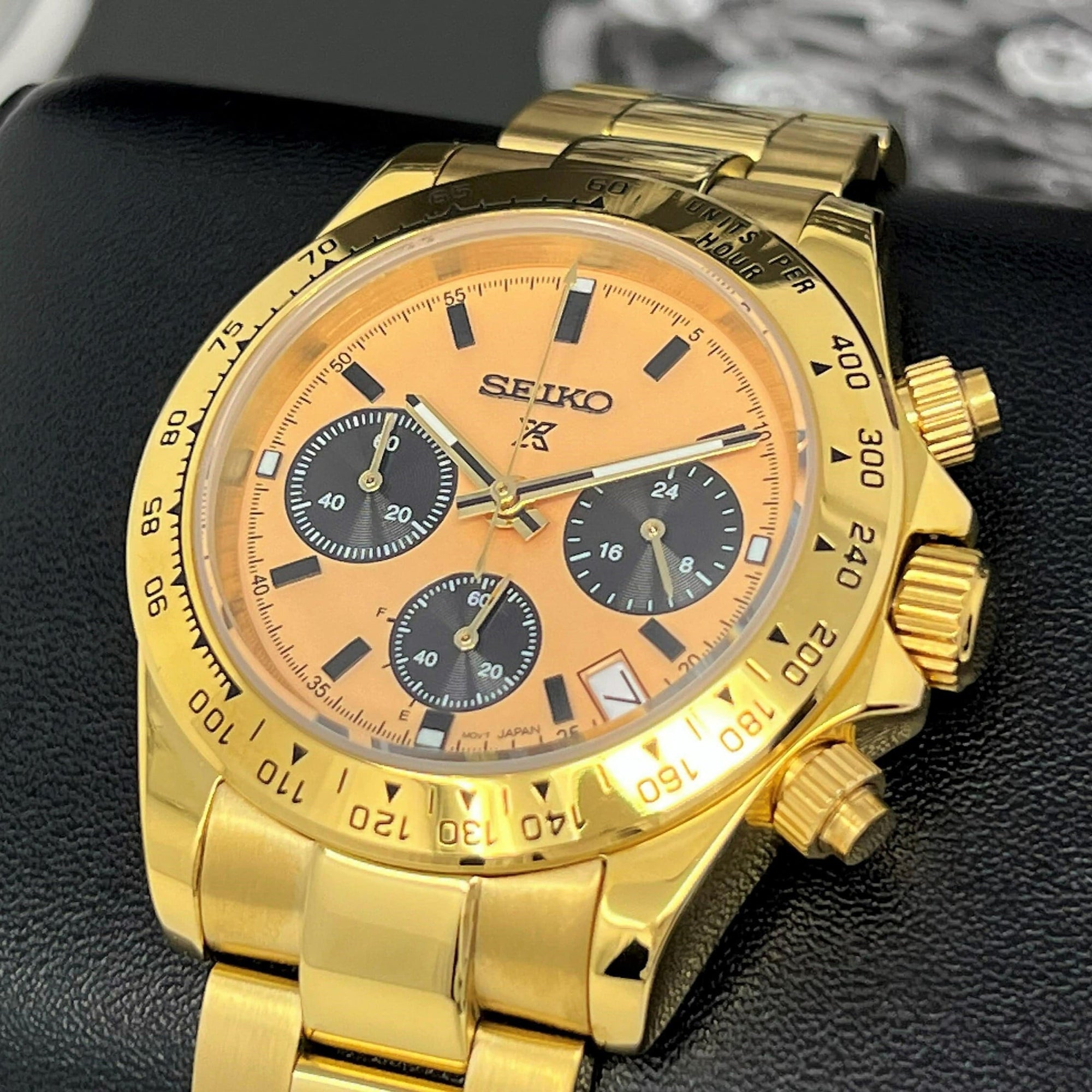 Gold Daytona - Luxury Chronograph | Chrono | Mecaquartz | Mens | Sport Watch | VK63 Quartz | Daytona | Cosmograph