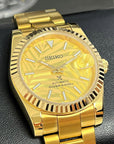 Palm Gold on Gold Datejust | 36mm | Fluted Bezel | Jub | Date | NH35 | Mod | Watch Mod | Custom Watch