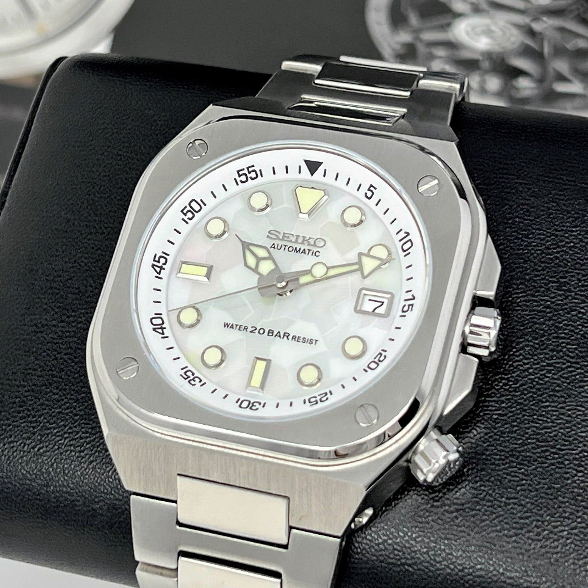 Custom Modern Square Watch - Luxury Geometric Shell | Stainless Steel | Mod | NH35 | Premium Luxury Wristwatch | Watch Mod