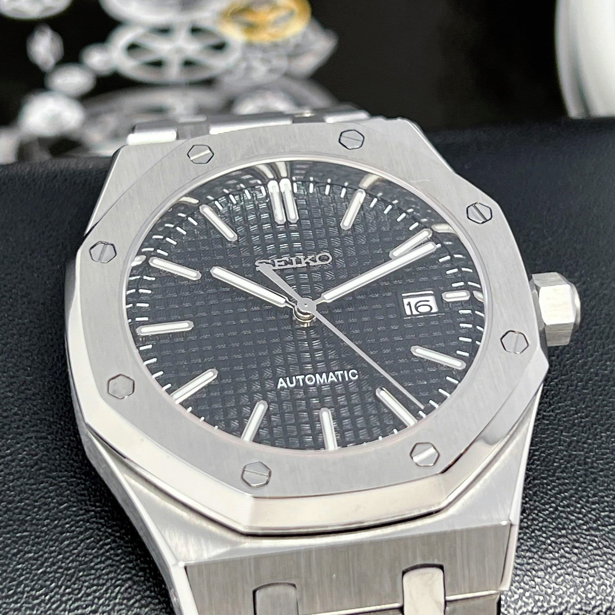Seikoak 2023 - Modern Black Stainless Steel Sports Watch | Mod | Watch Mod | NH35 Automatic Movement | Luxury Dress Watch | Color Dial
