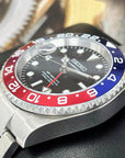 Custom Pepsi Full GMT - Left Hand | Blue and Red | NH34 movement | 41mm | Timezone | Automatic Custom Watch | Watch Mod | Destro | South Paw