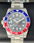 Custom Pepsi Full GMT - Left Hand | Blue and Red | NH34 movement | 41mm | Timezone | Automatic Custom Watch | Watch Mod | Destro | South Paw