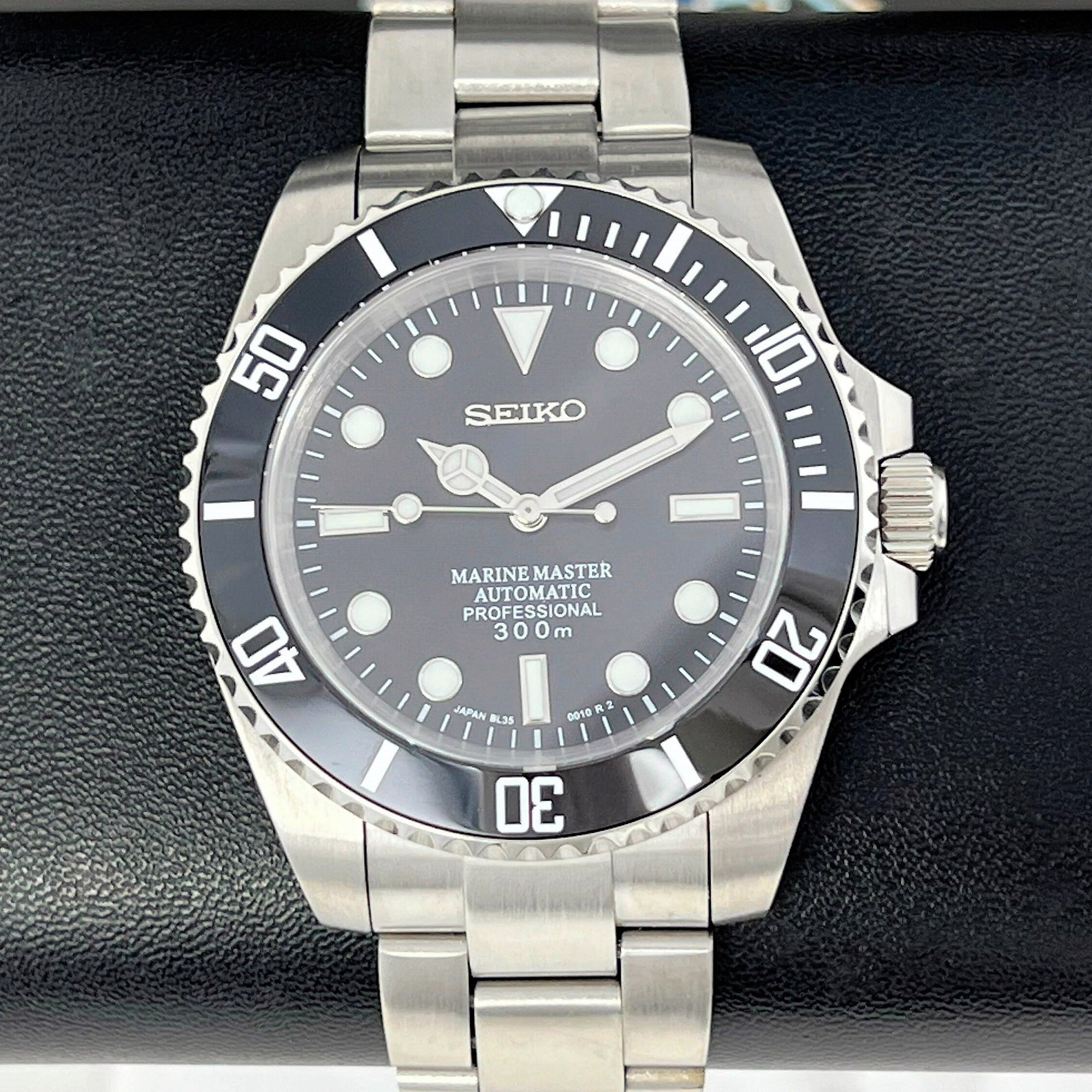 Custom Sub No Date Black | Stainless Steel | Sapphire Crystal | Oyst Steel Bracelet | Ceramic Bezel Mod | Watch Mod | Sub NH35