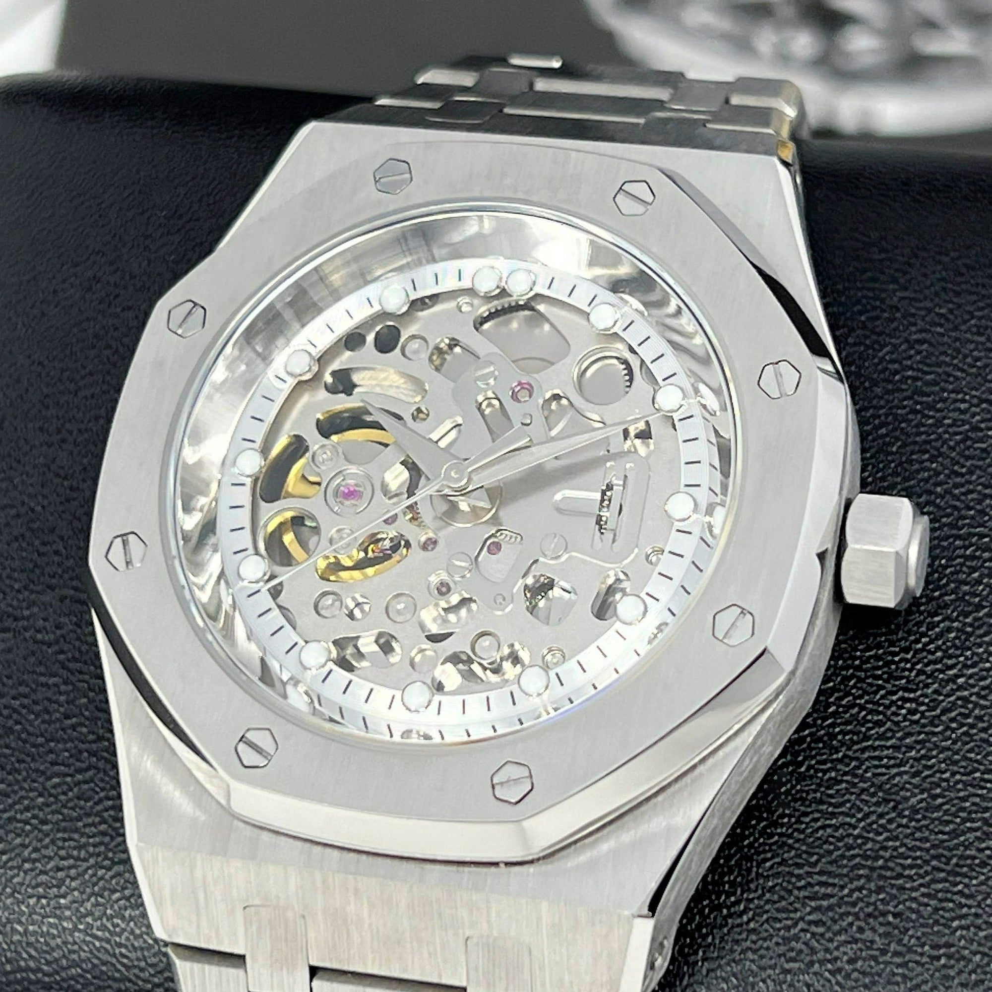 Seikoak Skeleton | Modern Stainless Steel | Luxury Watch | Ghost Mod | Watch Mod | Open Heart | Open Case Watch | Transparent