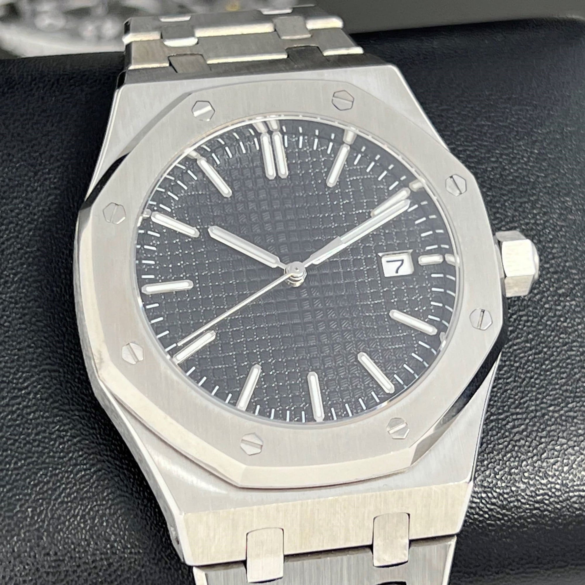 Seikoak Luxury Black Watch | Black Dial | Mod | Watch Mod | Custom Watch | NH35 Automatic Movement | 42mm | Steel Sport | Wristwatch