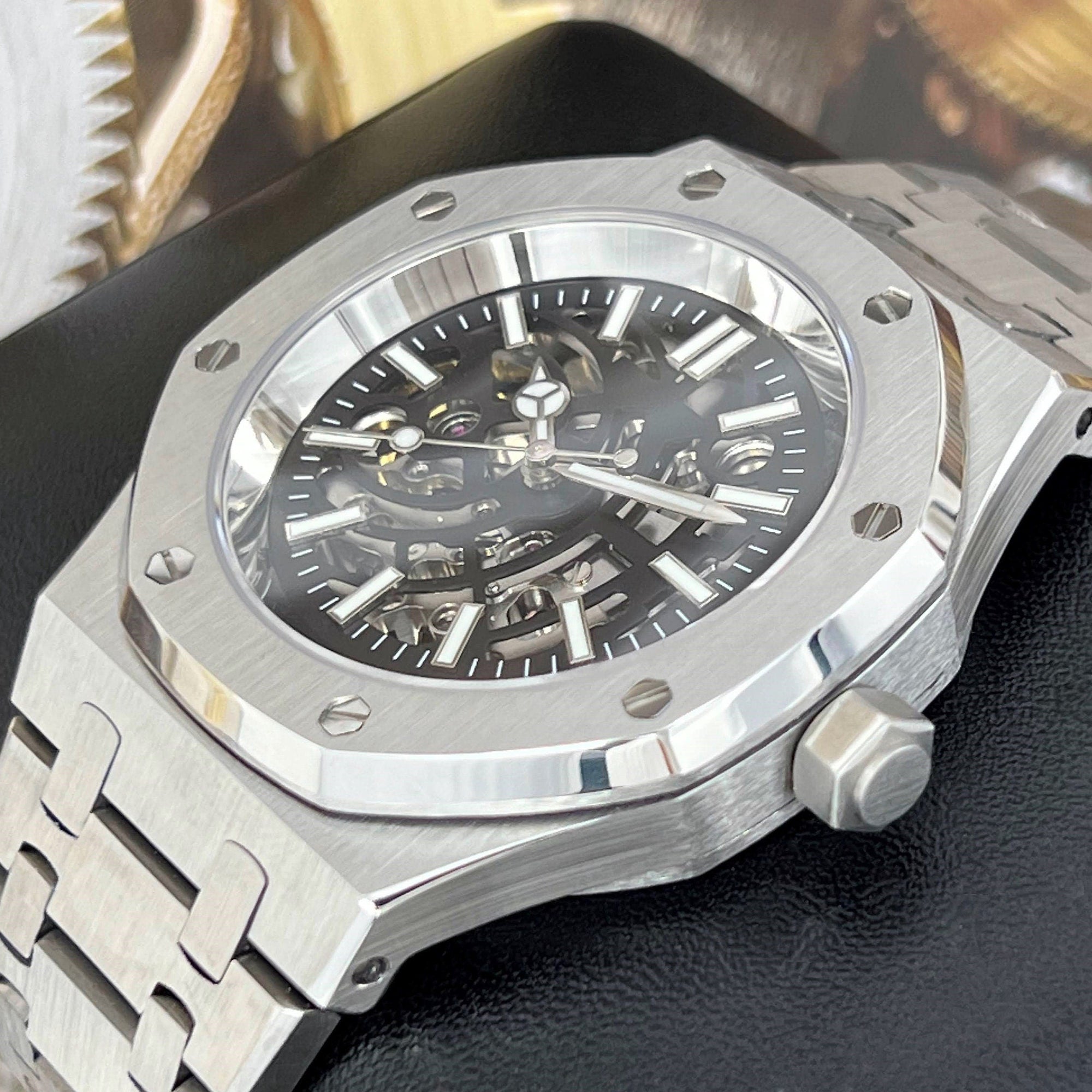 Seikoak Skeleton | New | Modern Stainless Steel | Luxury Watch | Ghost Mod | Watch Mod | Open Heart | Open Case Watch | Transparent