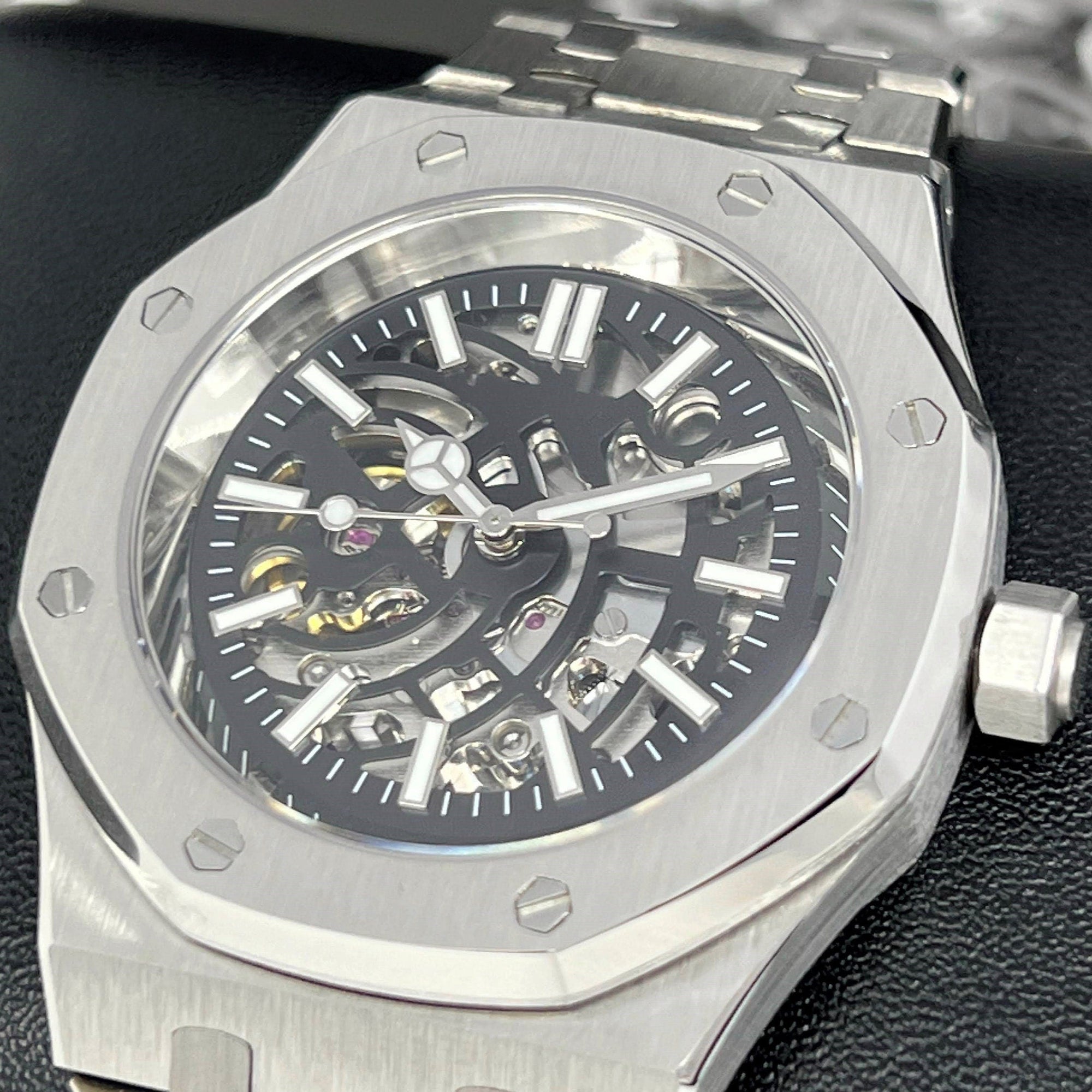 Seikoak Skeleton | New | Modern Stainless Steel | Luxury Watch | Ghost Mod | Watch Mod | Open Heart | Open Case Watch | Transparent