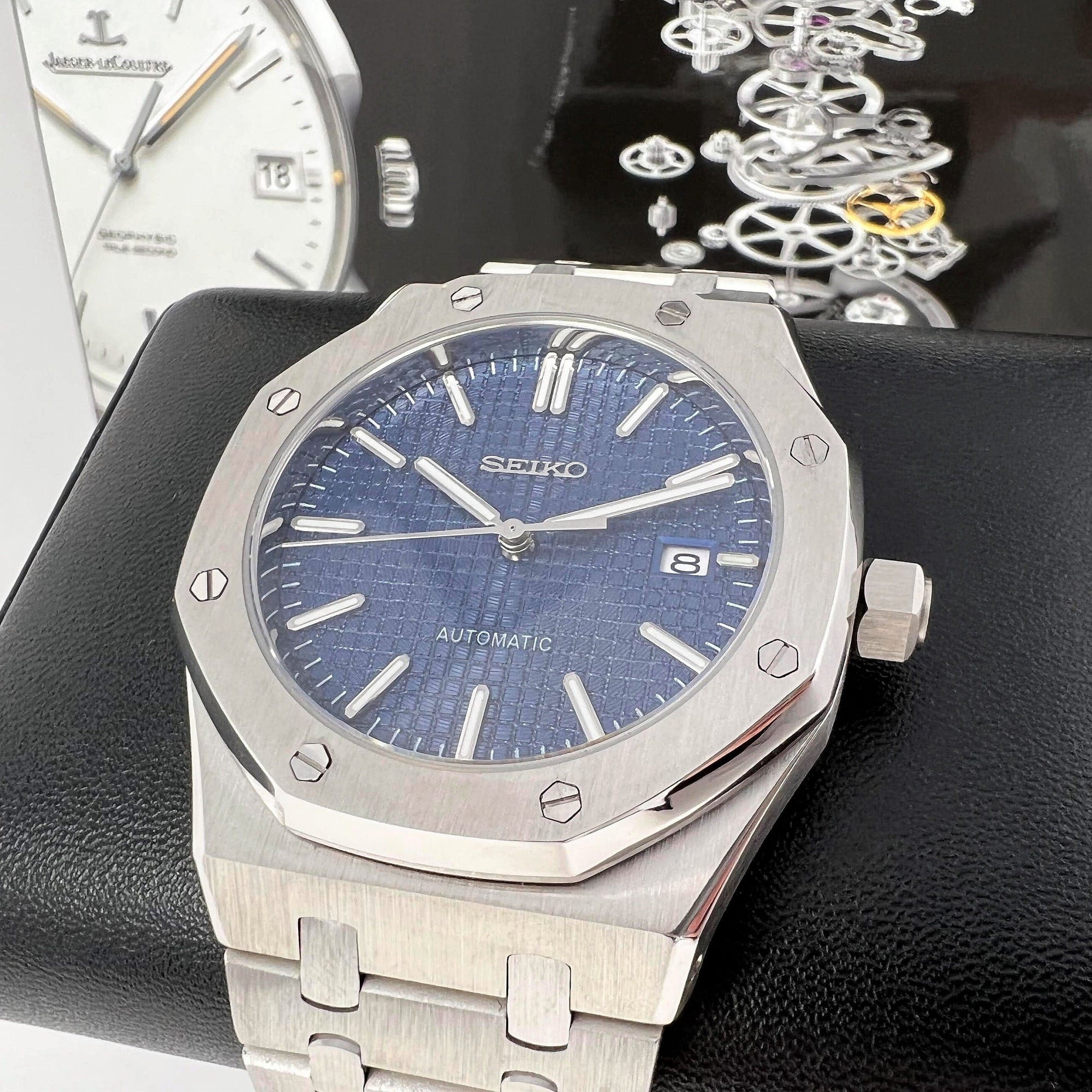 Custom Seikoak Blue - Modern Stainless Steel Sports Watch | Mod | Watch Mod | NH35 Automatic Movement | Luxury Dress Watch | Blue Dial