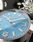 Custom Baby Blue Exp | Stainless Steel Watch | 36mm | Automatic Watch | NH35 Movement | Mod | Watch Mod | Sky Light Blue