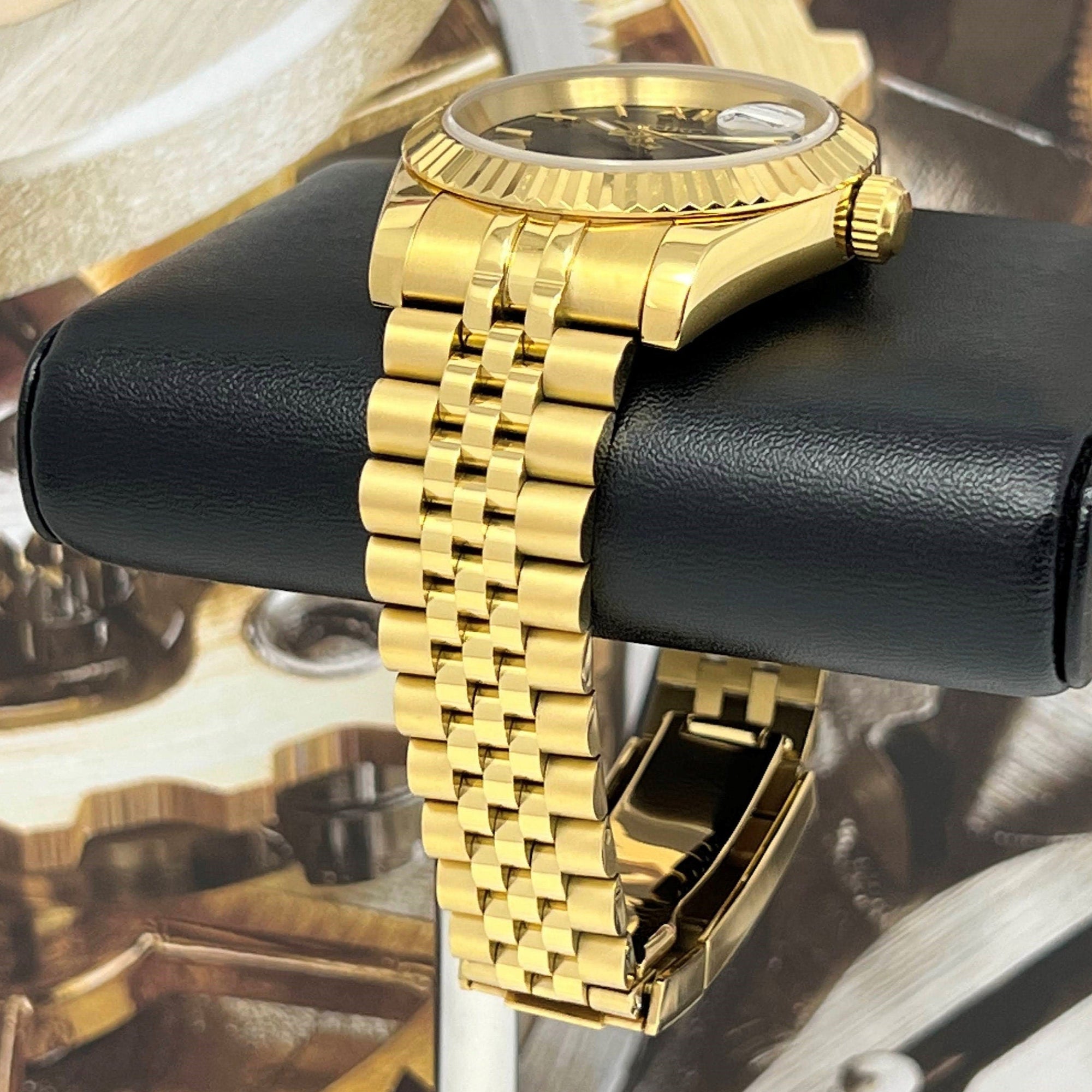 Gold and Black 39mm Datejust | Roman Numeral | Buckley | Fluted Bezel | Oyst | NH35 | Mod | Watch Mod | Custom Watch | DJ39