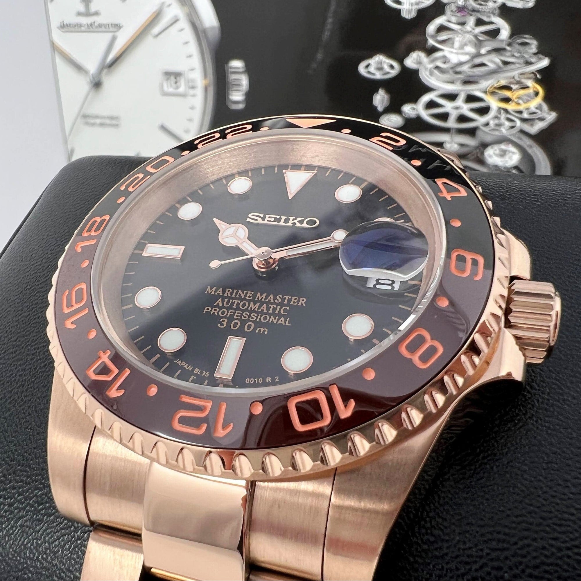 Custom Rootbeer GMT | Stainless Steel Sport Watch | Bronze Watch | Gold Watch | Rose Gold | Mod | Watch Mod | Mens Women